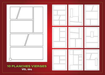 BD MANGA - 10 Planches vierges modifiables - Vol. 4