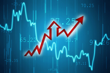 Obraz premium 3d rendering business graph and documents. Stock market chart. Business graph background, Financial Background