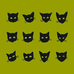 Collection of cute cat faces
