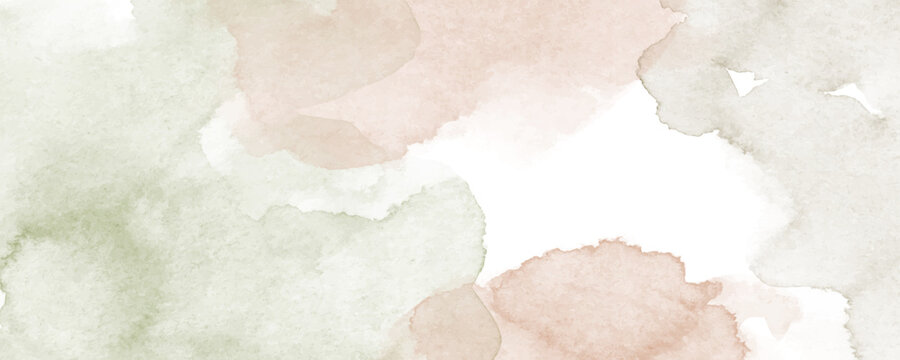 Vector watercolor art background. Old paper. Aged watercolour texture for cards, flyers, poster. watercolour banner. Wall. Beige, pink, white. Brushstrokes and splashes. Painted template for design.