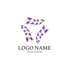 Fresh Lavender flower logo vector