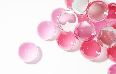 3D素材_ビー玉_ピンク