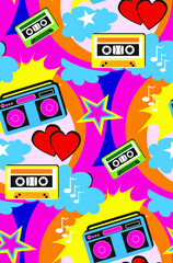 Vector background pattern in the style of the 90s