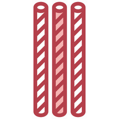 PAPER STRAWS red line icon,linear,outline,graphic,illustration