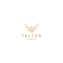 Falcon line logo icon design template flat vector