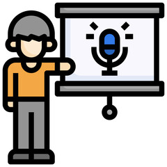 MICROPHONE filled outline icon,linear,outline,graphic,illustration