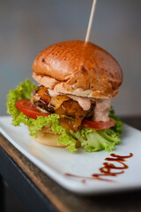 Burger tasty lunch restaurant meal