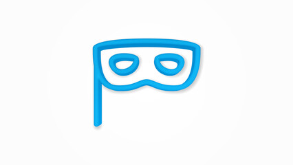 Privacy, mask, masquerade realistic icon. 3d vector illustration. Isolated line color pictogram. Transparent shadows