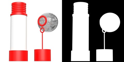 3D rendering illustration of a soap bubbles kit
