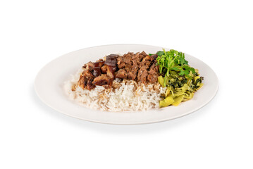 stewed pork knuckle served with steamed rice