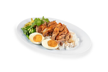 stewed pork knuckle served with steamed rice