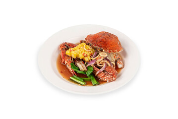 spicy seafood salad on dish