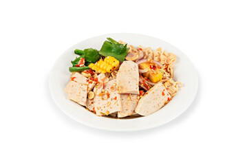 spicy vietnamese sausage salad on dish