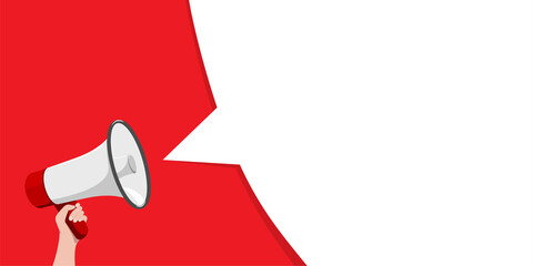 Megaphone in hand flat illustration