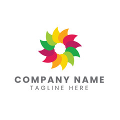 Rainbow leaf logo design