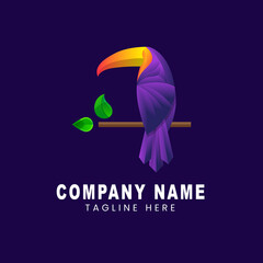 Vector logo illustration toucan gradient colorful style © masantocreative