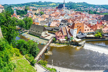 Fototapeta na wymiar Český Krumlov city view panorama