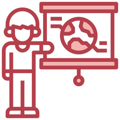 WORLD red line icon,linear,outline,graphic,illustration