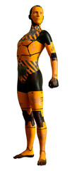 3D Rendering Male Robot on White