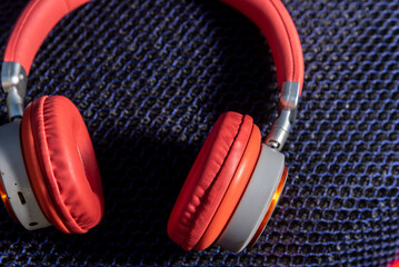 Headphones wifi system on beautiful floor