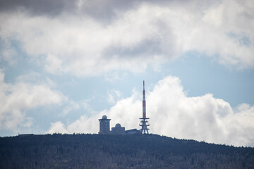 mountain clouds sky Brockengarten Brocken Harz Germany