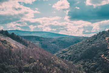 mountains sky clouds Brocken Harz Germany