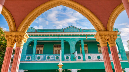 Colonial style eclectic architecture in Ciego de Avila, Cuba