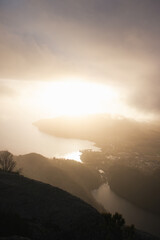 sunset over sea clouds Himakånå Norway vertical