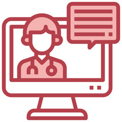 COMPUTER red line icon,linear,outline,graphic,illustration