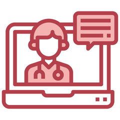 CONSULTANT red line icon,linear,outline,graphic,illustration