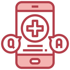 Obraz premium FAQ red line icon,linear,outline,graphic,illustration