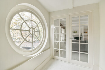 Interior of corridor with round window