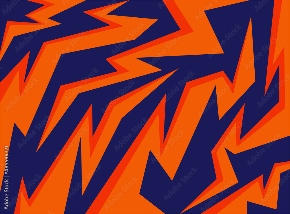 Poster abstract background with orange sharp and zigzag line pattern