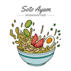 Soto Ayam is a traditional chicken soup from Indonesia.