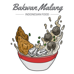 Bakwan Malang is a traditional meatball soup from the city of Malang, Surabaya, Indonesia.