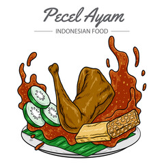 Pecel lele is a Javanese delicacy consisting of deep-fried chicken paired with sambal paste and vegetables such as cucumbers