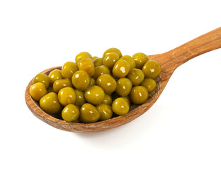 canned peas isolated on white backrgound