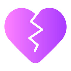 broken heart gradient icon