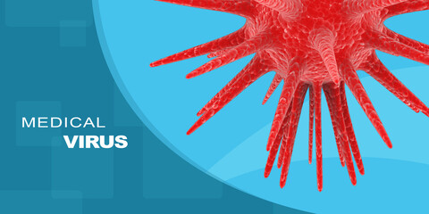 3d render Corona virus microscopic view
