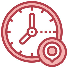 LOCATION red line icon,linear,outline,graphic,illustration