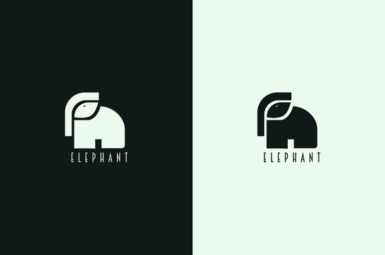 Cute elephant logo. Simple elephant logo. Elephant logo design