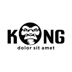 King kong mascot logo silhouette version gorilla Vector emblem character