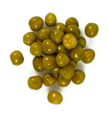 canned peas isolated on white backrgound