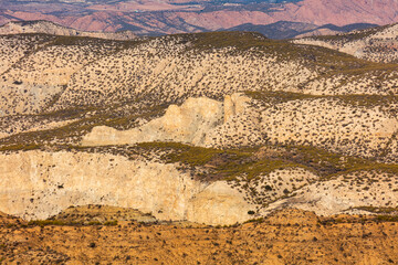 Abstract impression of the eroded badlands of the Gorafe desert, Andalusia, Spain