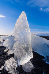 Iceformations at the Diamond Beach in Iceland