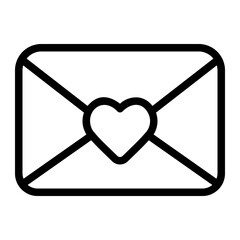 love letter line icon