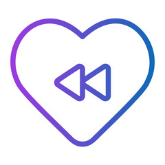 fast rewind gradient icon