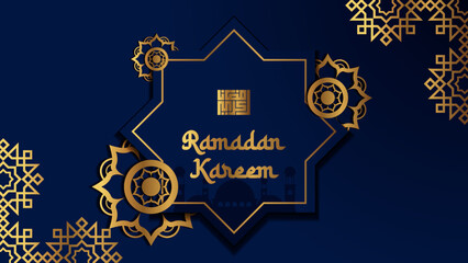 Luxury Ramadan Background Vector with Golden Patterns and Ornaments. Suitable for greeting, card, poster or anything with that theme