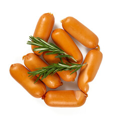 turkey sausages isolated on white backrgound