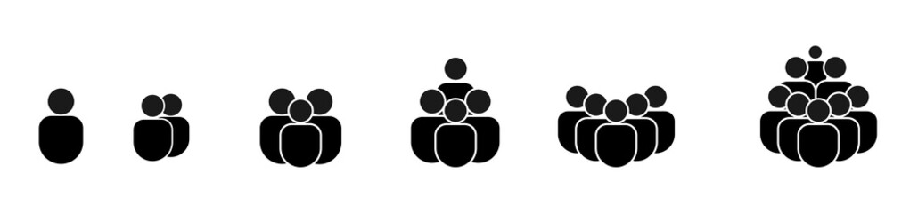 Fototapeta na wymiar People icon set, team person, crowd, population isolated on white background, Vector illustration